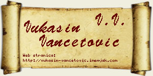 Vukašin Vančetović vizit kartica